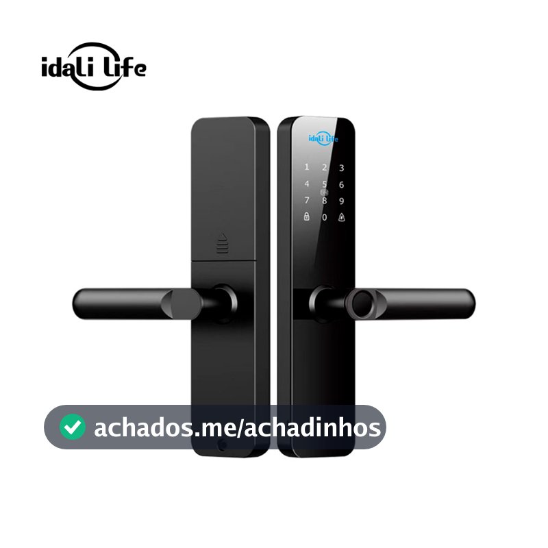 Fechadura Eletrônica Inteligente 6 em 1 IDALI LIFE Biometria, Senha Touch, Senha Temporária, App, Chave e Tag