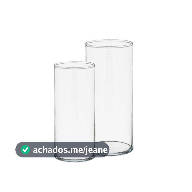 Kit vaso tubo de vidro cilíndrico decorativo 21 e 18cm arranjo flores decoração