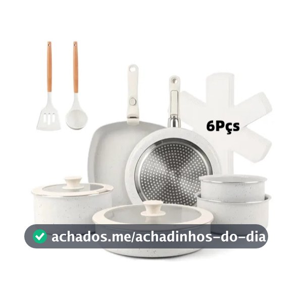 Jogo De Panelas Indução/gás Cerâmico Antiaderentes 18 Pçs Com Alças Removíveis, Não Tóxico