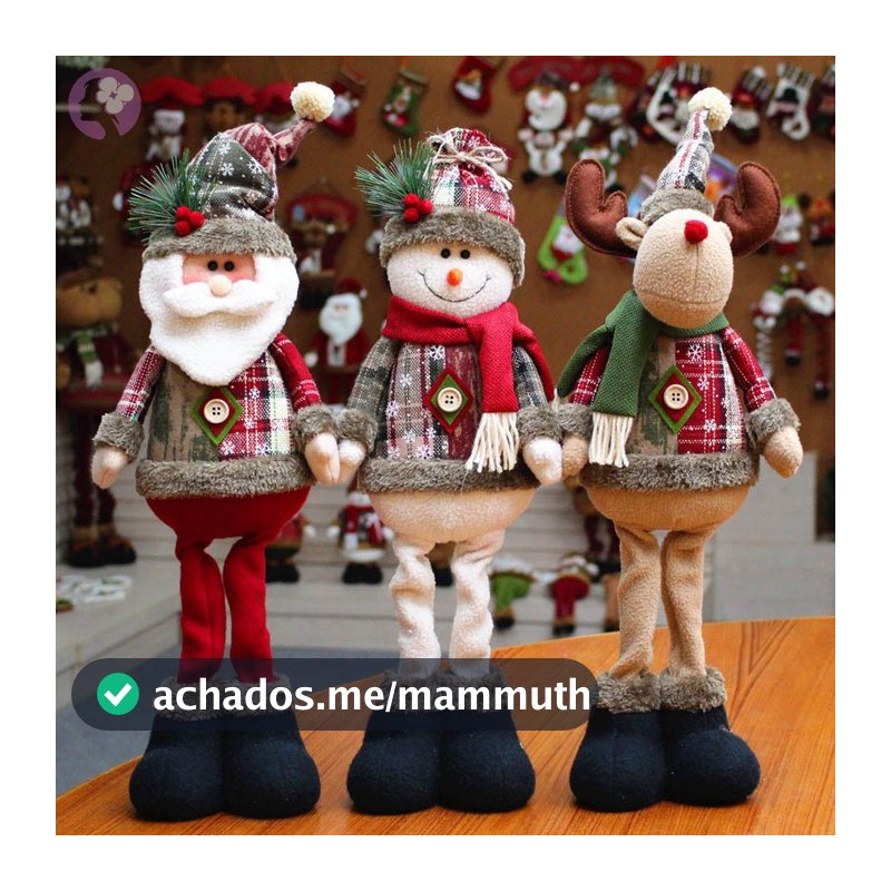 [Envio em 24h]🔥🔥Kit 3 Bonecos de Natal Grandes Papai Noel Boneco de Neve Rena Decoração de Janela Casa Festa Natalina