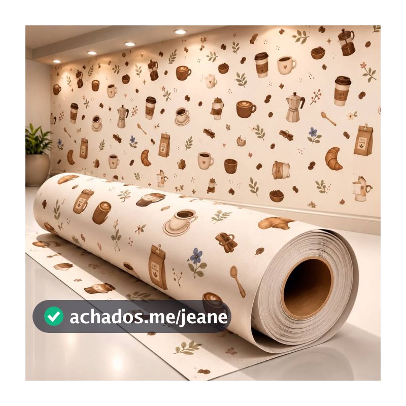 Papel de Parede Adesivo Para Cantinho do Café Cafeteria Padaria Branco