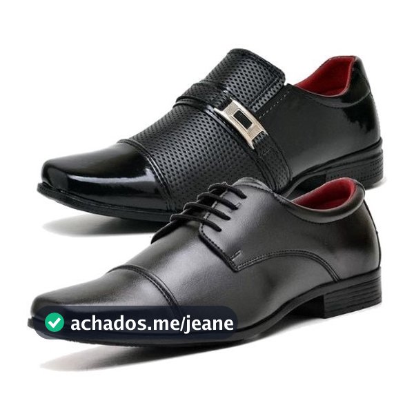 Sapato Social Masculino Preto Kit 2 Pares Cadarço e Fivela Top