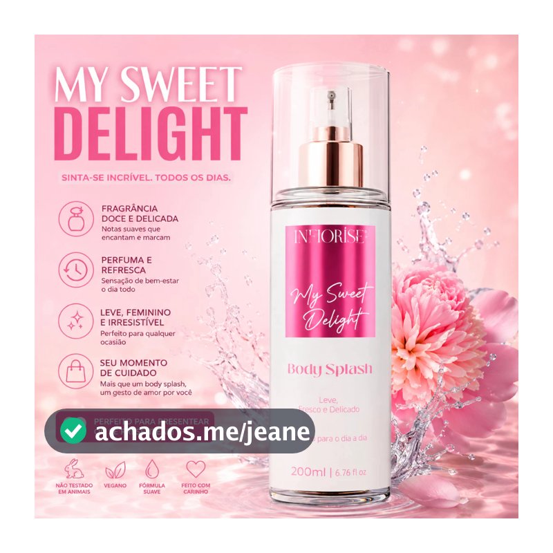Body Spray splash Perfume my sweet delight 200ml Original Envio Imediato corporal