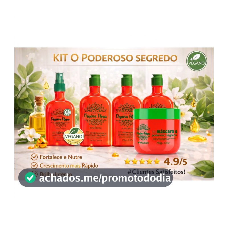 Kit Crescimento Capilar Divina Flora + Tônico Capilar - Hidratação, Brilho e Crescimento
