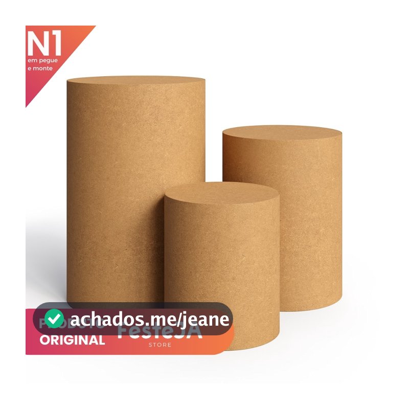Conjunto Mesas 3 Cilindros Tradicional Com Alça Em Mdf Para Decoração Festa Aniversário