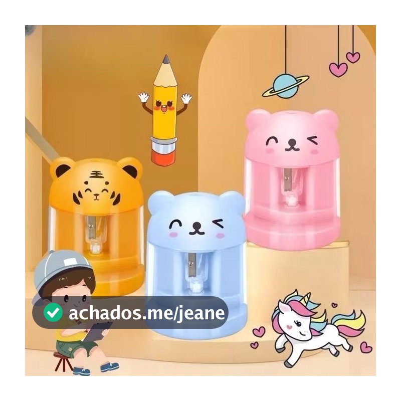 Apontador Lápis Mesa Elétrico A Pilha Bichinhos Infantil--A -05