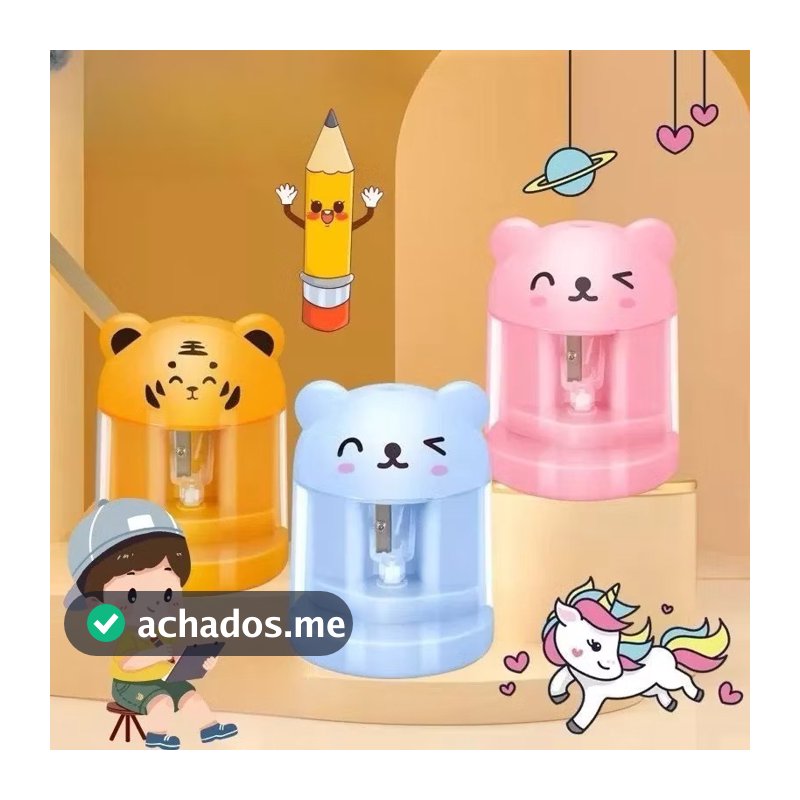 Apontador Lápis Mesa Elétrico A Pilha Bichinhos Infantil--A -05