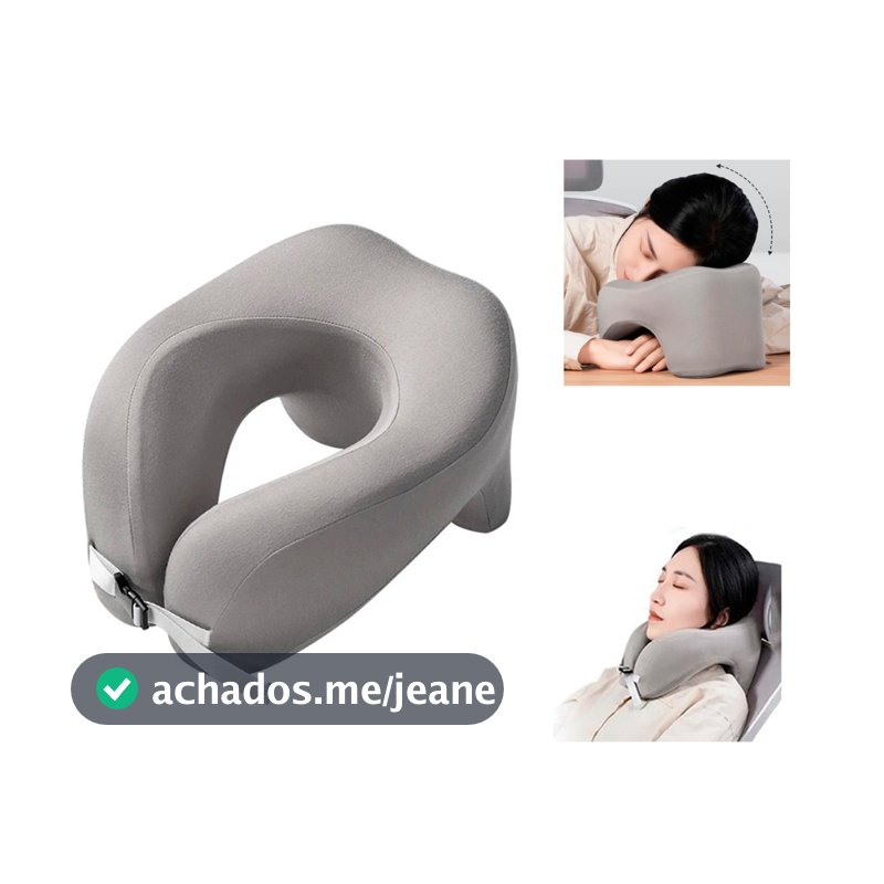 travesseiro de viagem almofada de pescoço onibus avião conforto para dormir sentado e na mesa também