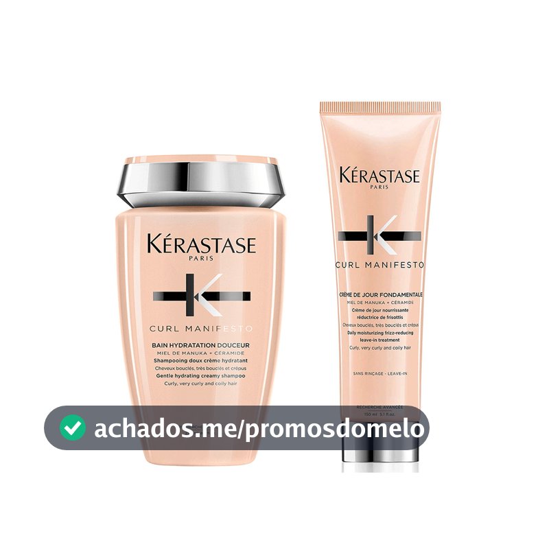 Kit Kérastase Curl Manifesto Leave-in Crème De Jour Fondamentale 150ml + Shampoo Bain Hydratation Douceur 250ml