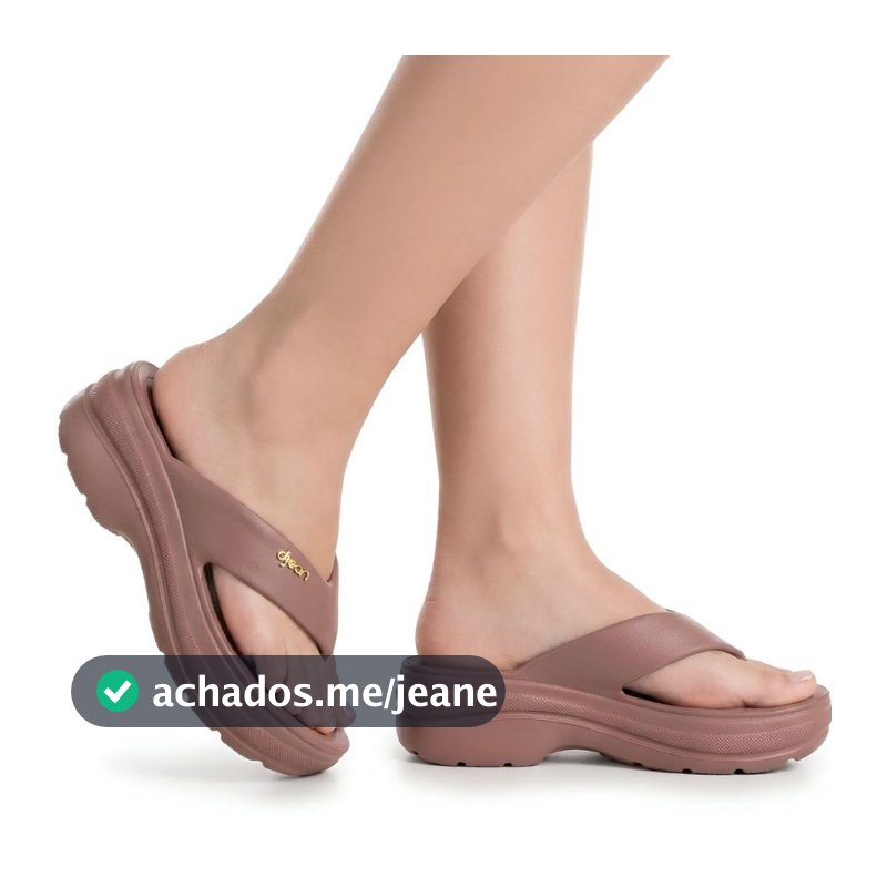 Chinelo Dijean Feminino Tamanco Plataforma Casual de Dedo Sandália Feminina Eva Conforto