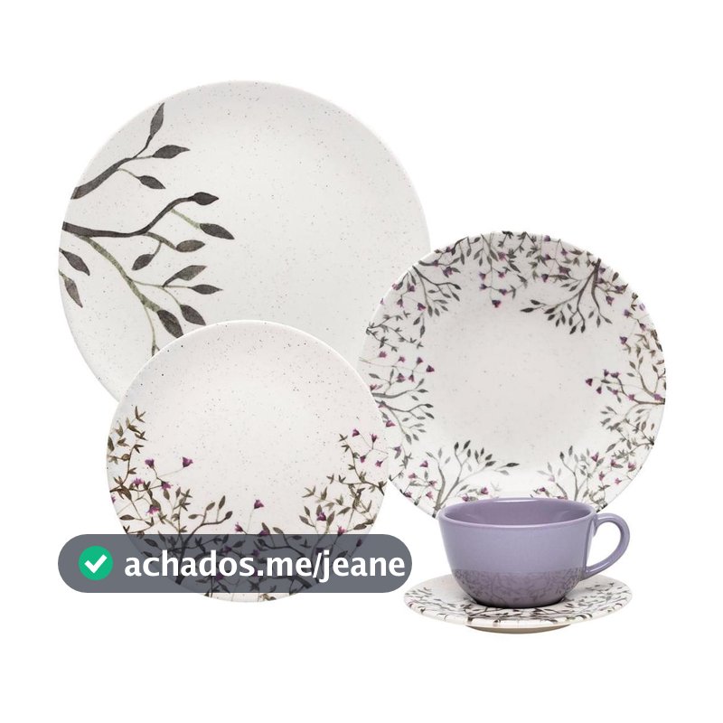 Aparelho de Jantar e Chá 20 Pçs Oxford Unni Lilac