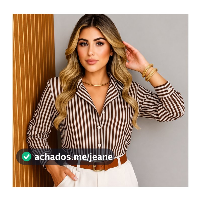 Camisa Listrada Social Femenina  Con Manga Tendencia
