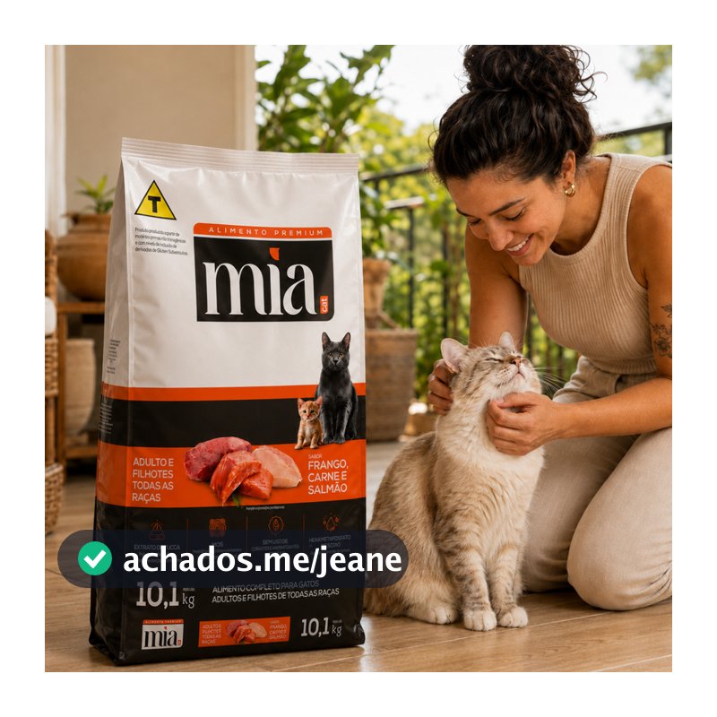 Ração Gato 10kg Filhote Adulto Mia Cat Premium 27% Proteína