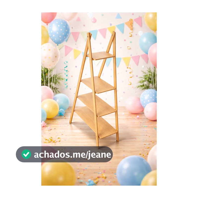Escada 4 Andares Decoração Bolo Docinha Madeira Em mDf