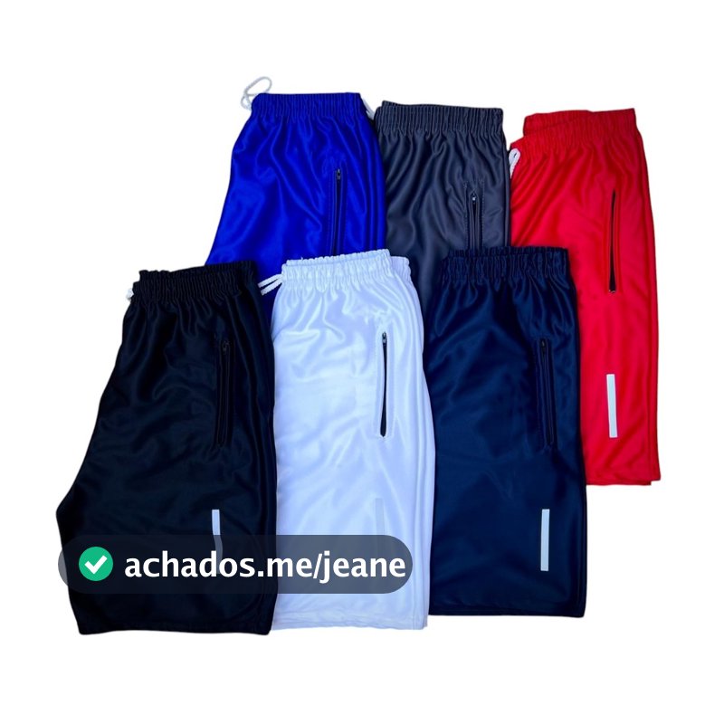 Kit 06 Bermudas Masculinas Básicas - DryFit - Malha Leve e Confortável - Pronta Entrega Origins