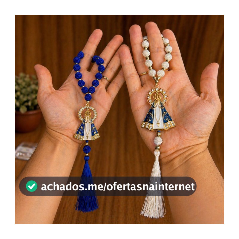 Kit Terço Retrovisor Imagem Nossa Senhora Aparecida para Carro e Decoração Católica Dezena Presente