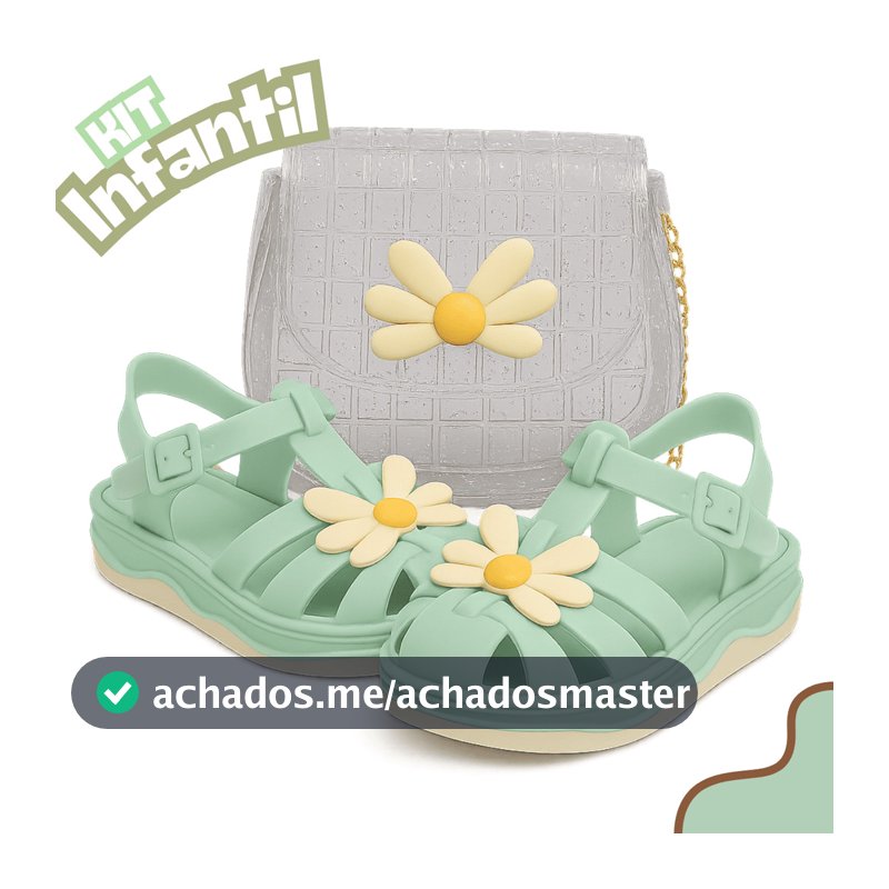 Kit Babuche Com Bolsa Florzinha Infantil Menina Leve