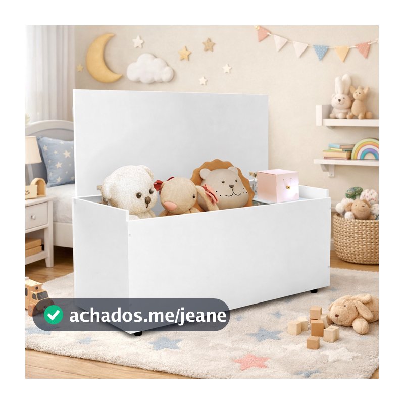 Bau Organizador Brinquedos Infantil 100% MDF Resistente Branco