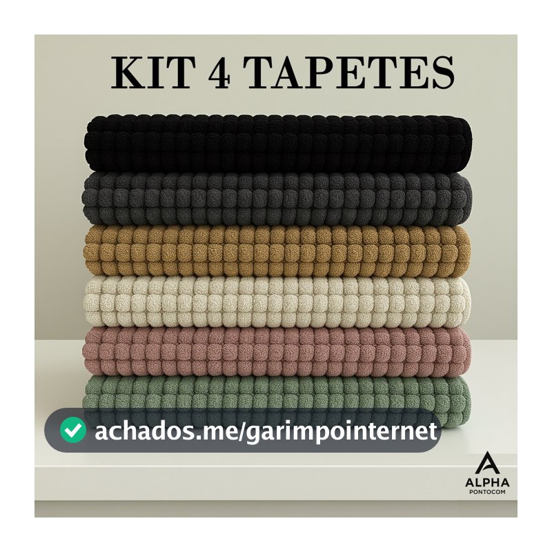 Tapete Bolinha KIT 4 Unidades Microfibra Banheiro Popcorn 38x58 Antiderrapante Macio Alta Absorção