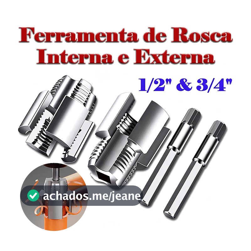 Abridor De Rosca Interno Externo Tubo Cano Água 1/2" e 3/4"