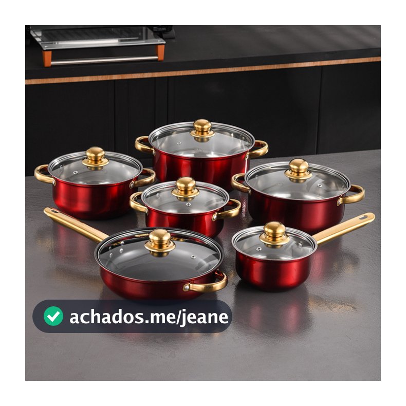 Conjunto de 6 panelas + talheres em aço inox conjunto 18 peças antiaderente