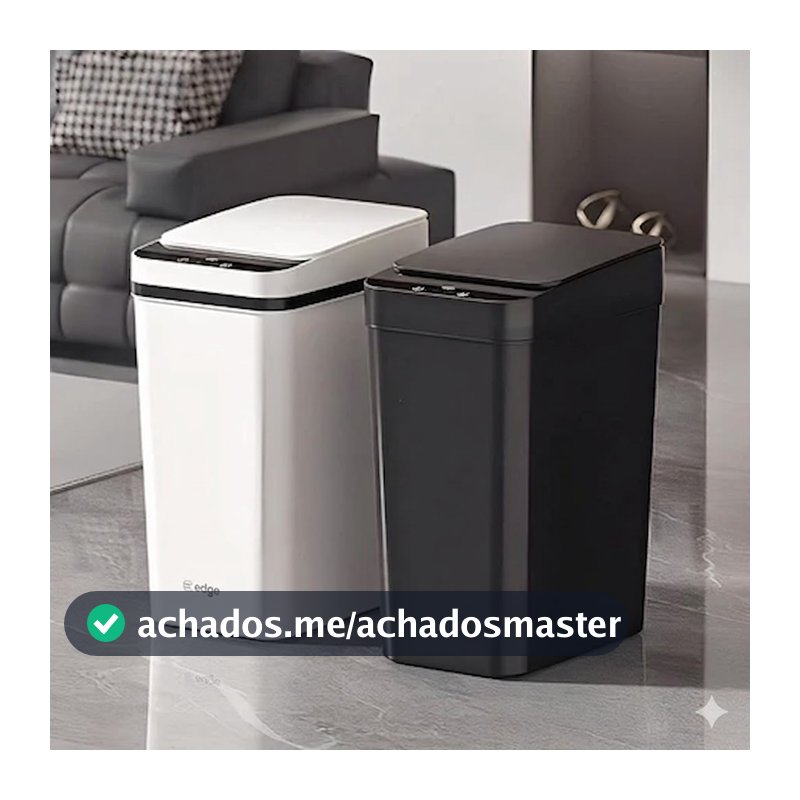 Lixeira Com Sensor Automática Inteligente 13L em Toque Cesto Lixo Abre Fácil Para Escritório Banheiro Quarto - ST-983