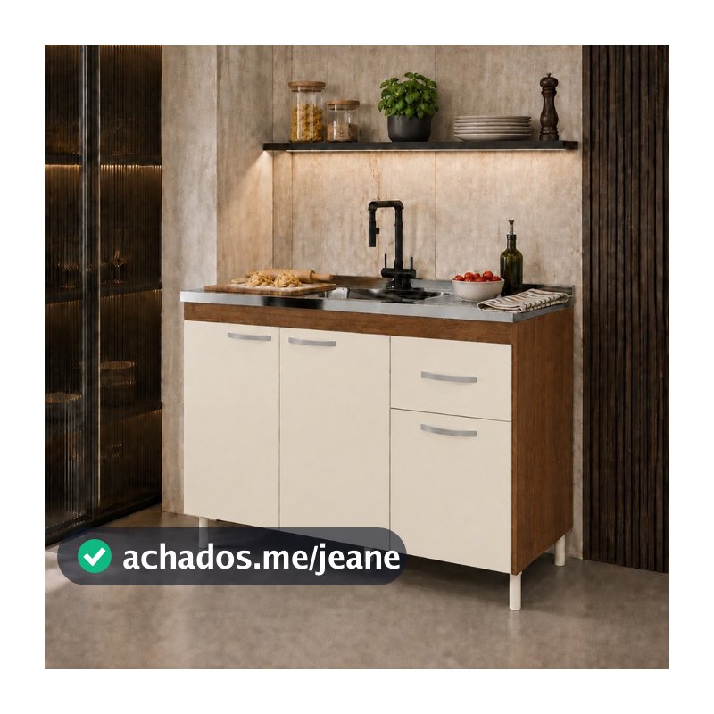 BALCÃO ARMARIO PARA PIA DE COZINHA 120CM SEM TAMPO RAVENA