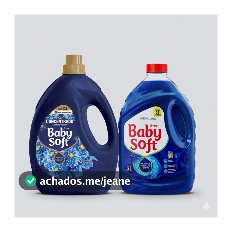 Kit Lava Roupas Liquido Baby Soft Max Performance 3l + Amaciante Concentrado Baby Soft Carinho e Cuidado 3l