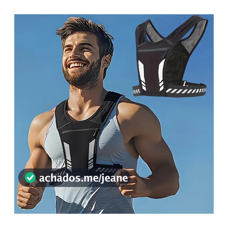 Colete Esportivo Refletivo Com Bolso Para Garrafa De Água E Bolso Para Celular Adequado Para Ciclismo E Corrida Noturna