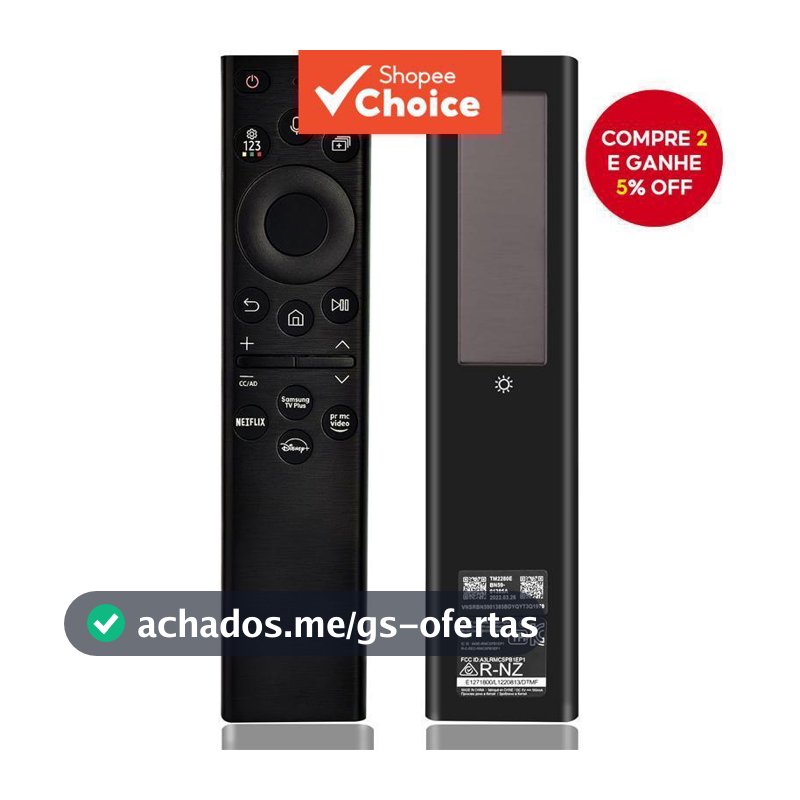 Controle de voz com controle remoto Bluetooth - Controle remoto para TV SAMSUNG (com energia solar)