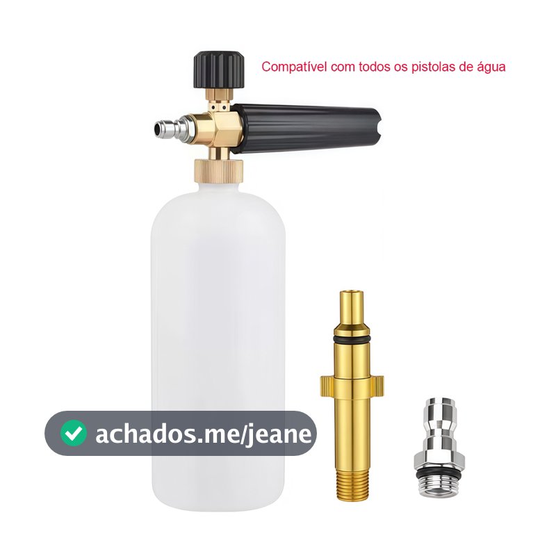 Canhão de Espuma Snow Foam 1L Acompanha dois adaptadores de engate rápido.