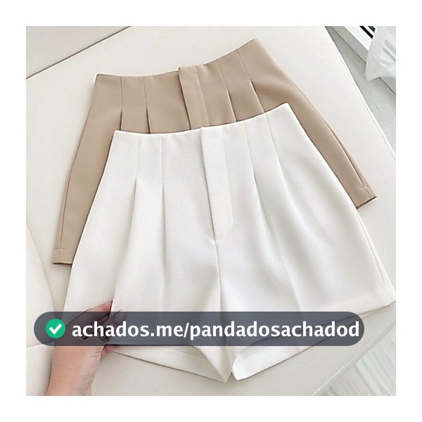 Kit 2 Shorts Alfaiataria Feminino Cintura Alta com Pregas Elegantes