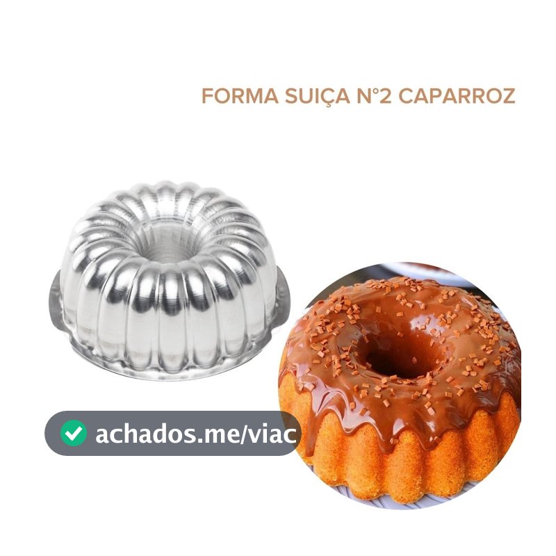 Forma para Bolo Pudim brownie Suiça Decorada N° 2 22x9 cm Caparroz Aluminio