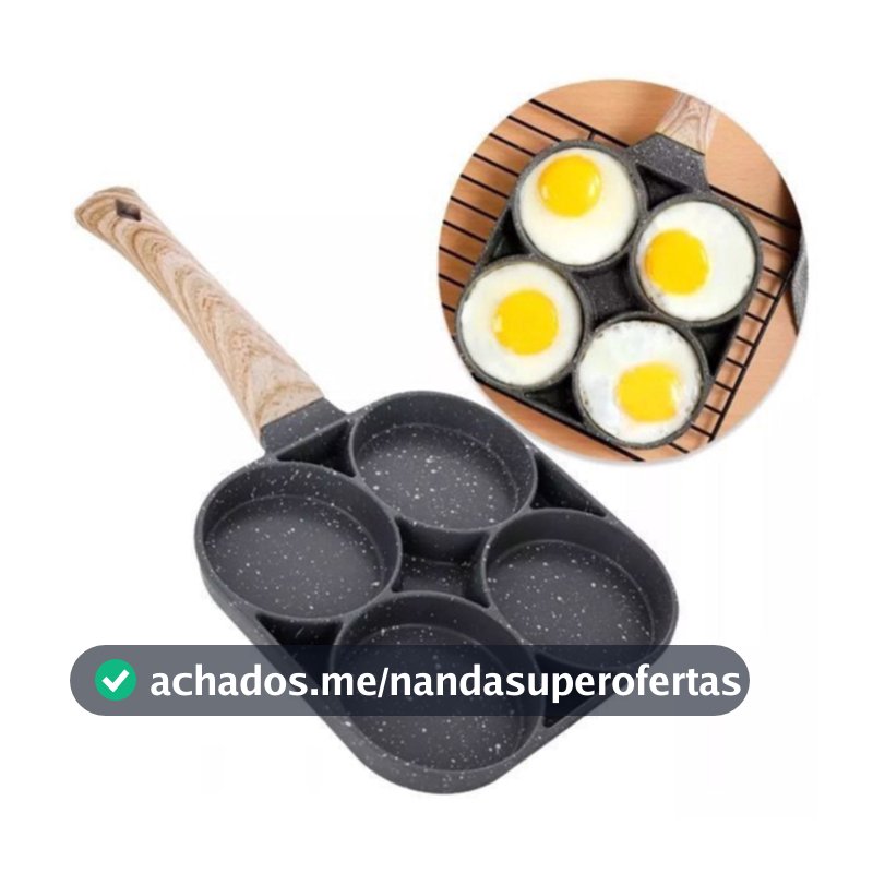 Frigideira Antiaderente 4 Partes Ovo Hambúrguer