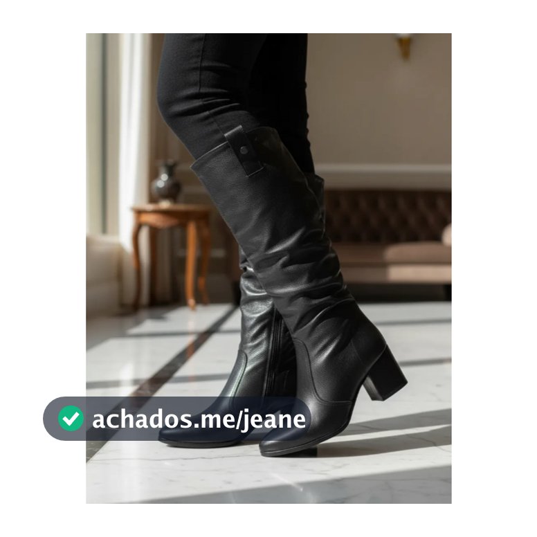 Bota Bottero Feminina Cano Longo Couro Burnish  346920-8