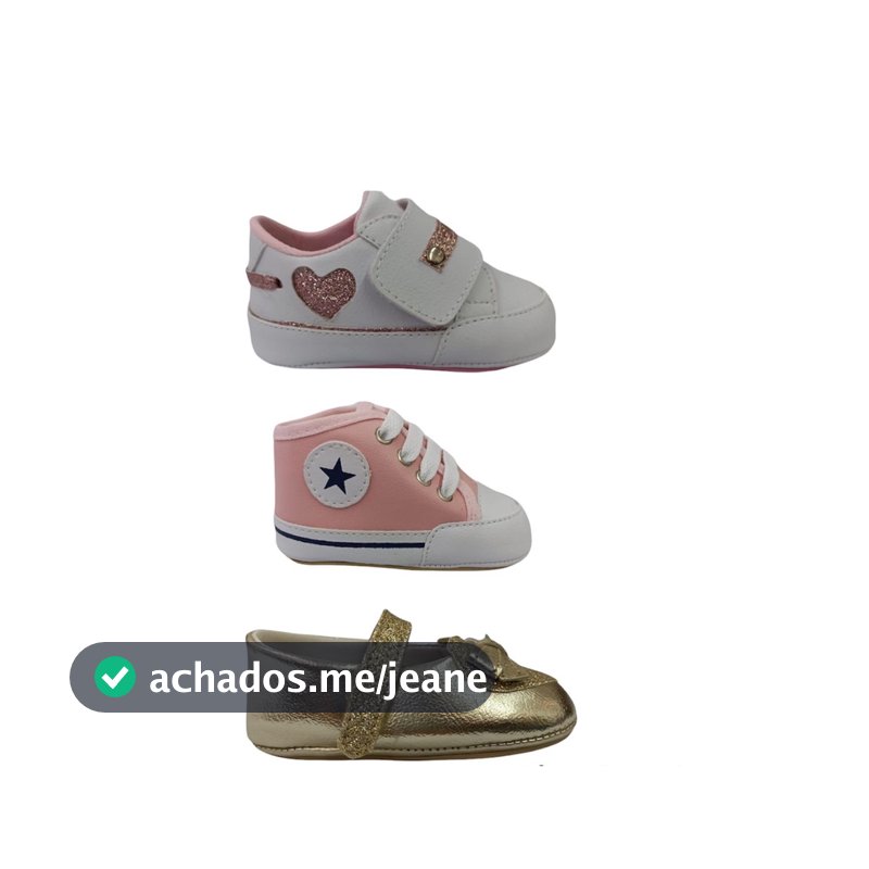 kit 3 pares sapatinho infantil bebê menina direto da fabrica