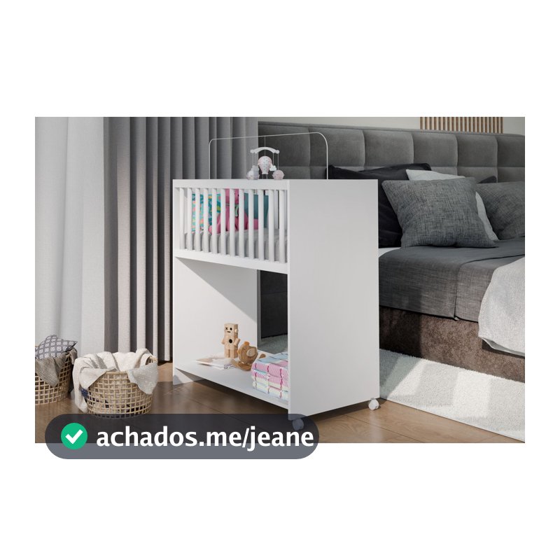 Berço Infantil Mini  com Rodizios 2 em 1 Trocador ou Escrivaninha - Móveis Bonatto