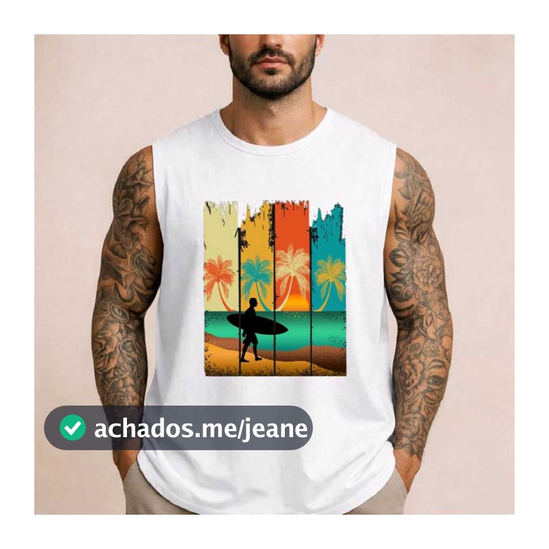 Regata Oversize Surf  Coqueiro 100% Algodao Lançamento