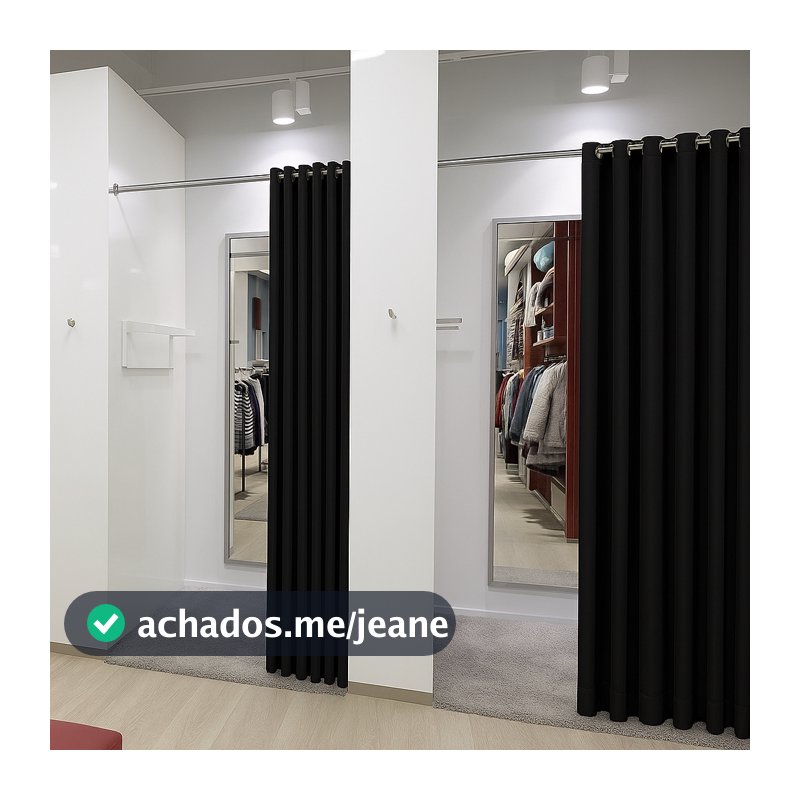 Cortina Provador Premium 1,30x2,00 BLACKOUT / BLECAUT com Ilhós Cromado 100% Privacidade