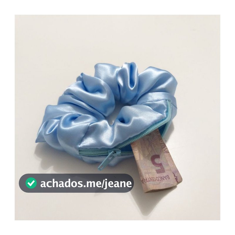 Scrunchie secreto (scrunchie com zíper)