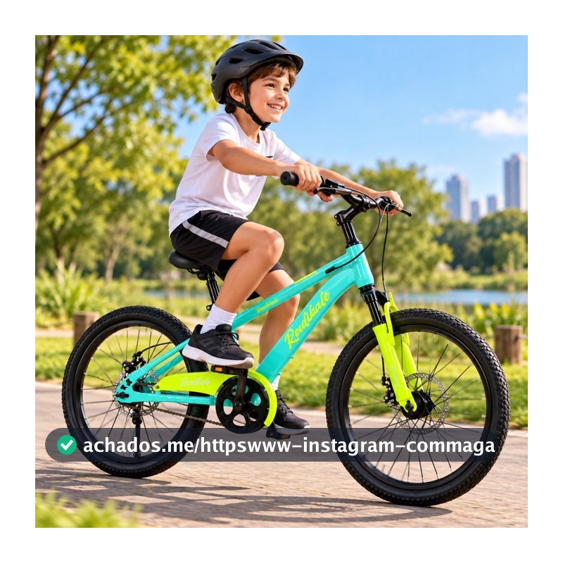 Bicicleta Infantil Aro 20 MTB Verde Menino Menina Freio a Disco Resistente até 70kg