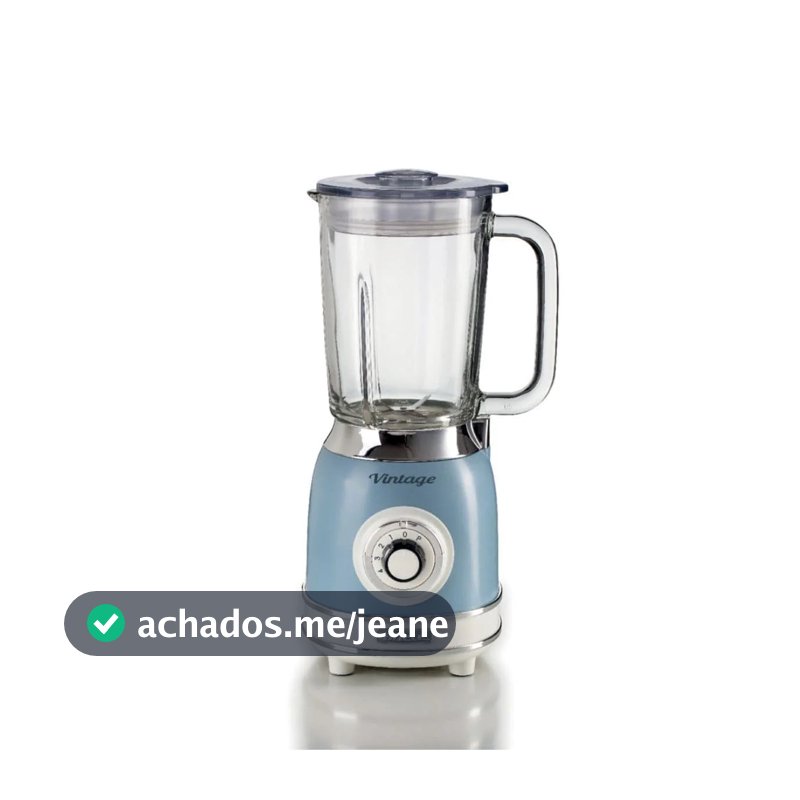 Liquidificador Azul Vintage Ariete 1,5L com Copo de Vidro - 4 Velocidades 1000W