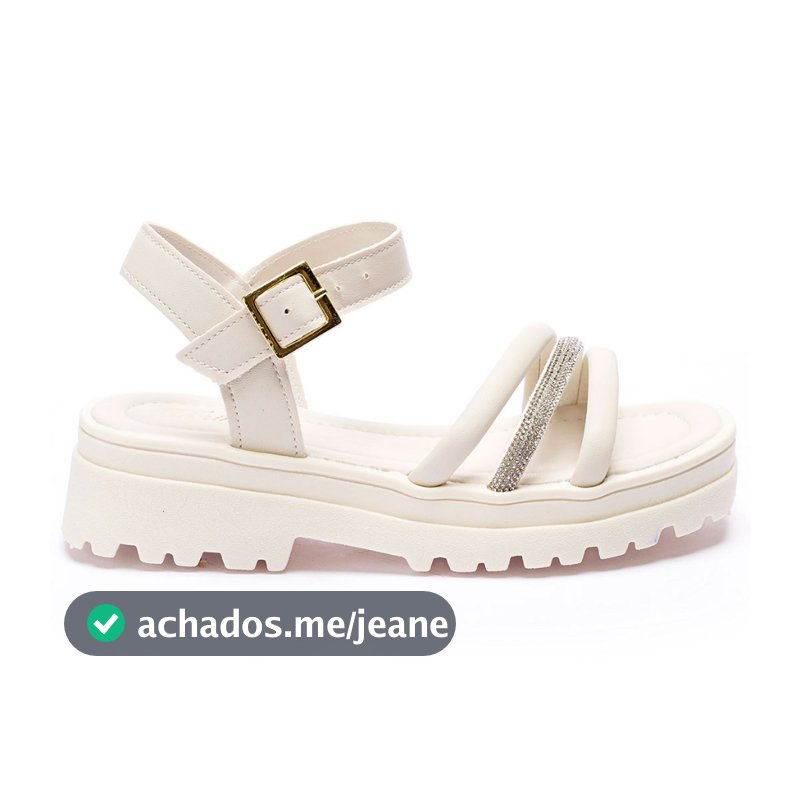 Sandália Anabela Infantil Menina Strass Tininha Flatform Salto Festa
