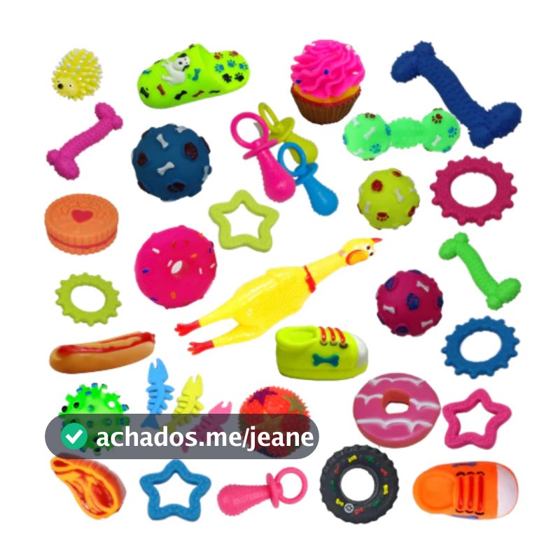 Kit 10/5 Brinquedos Mordedor Cachorro Filhote Anti Estress Pet Galinha Bola Diversos Borracha