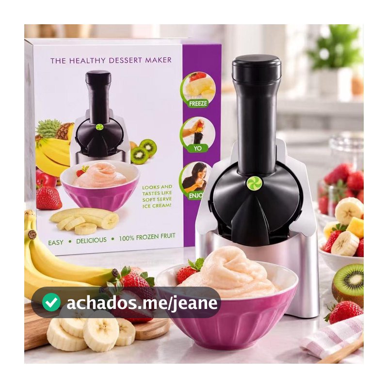 Maquina Sorveteira Elétrica 110V Sorvete Natural de Frutas Cremoso Vegano