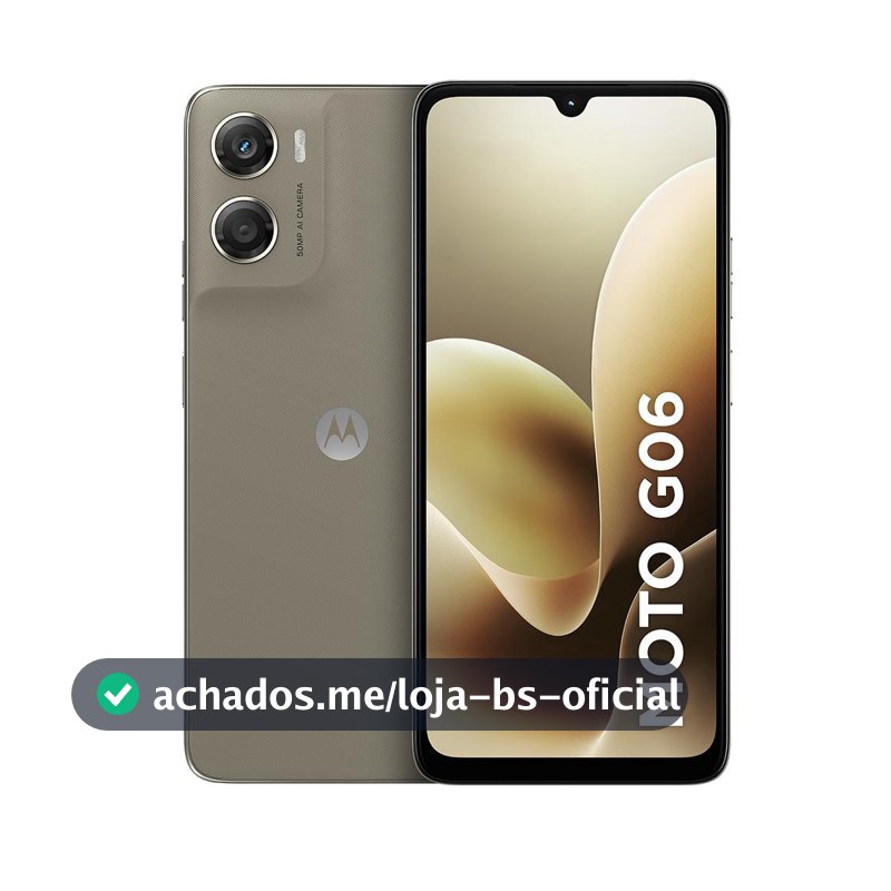 Smartphone Motorola Moto G06 4G 256GB 4GB RAM Câmera Traseira 50MP + Câmera Frontal 8MP Tela de 6,9" 5200 mAh -  Bege