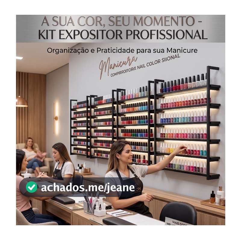 Suporte para esmaltes  PRETO FOSCO/ manicure e Esmalte Estilo Industrial