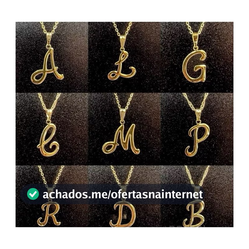 Colar Inicial Letra Folheado a Ouro 18K