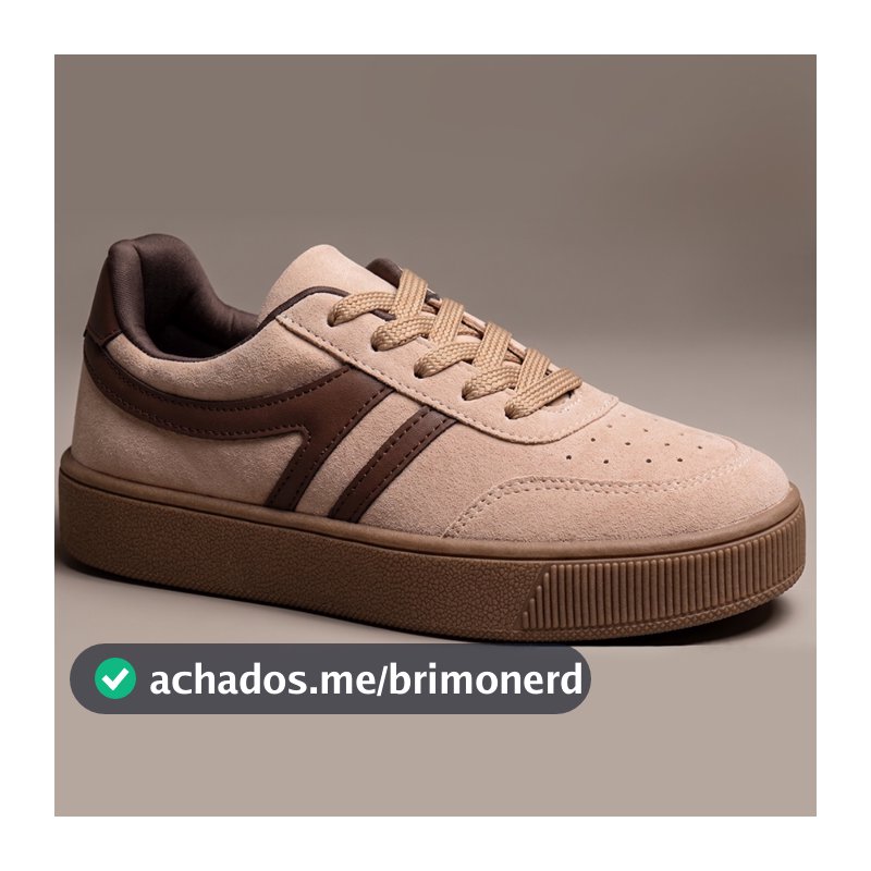 Tênis Feminino Casual Camurça Detalhe Lateral Listra Dupla Moderno Break GiGiL