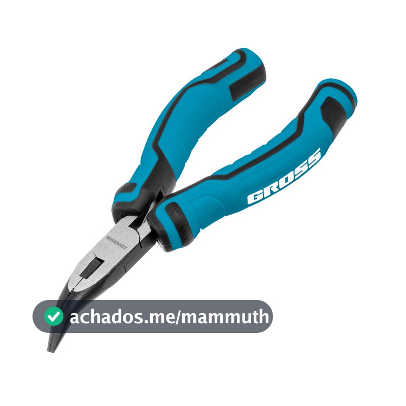 MINI ALICATE BICO MEIA-CANA CURVO, REFORCADO, FOSFATIZADO, 5POL., 125MM, 1PC // GROSS